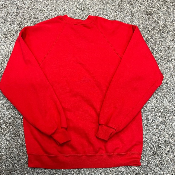 Vintage Jerzees sweatshirt mens XL extra large red crewneck blank USA 90s solid - Picture 5 of 11